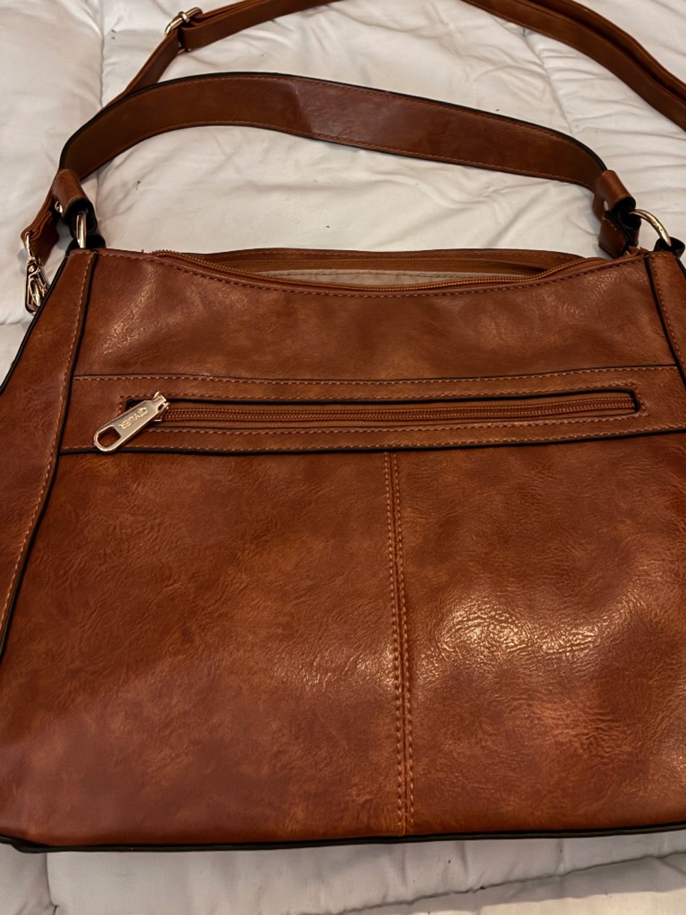 QIYUERA Brown Faux Leather Hobo Shoulder Bag